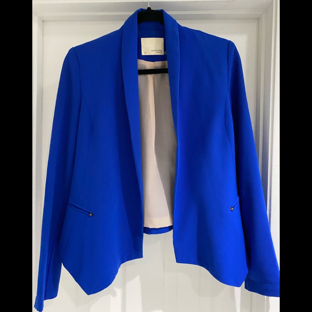 Vici Electric Blue Open Front Blazer